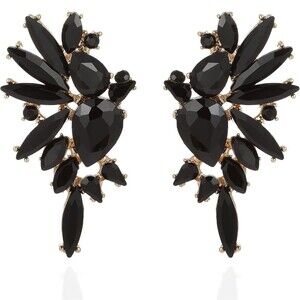 Vintage Rhinestone Statement Earrings Retro Big Cluster Crystal Drop Dangle